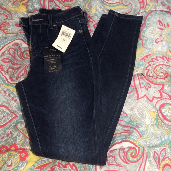 Lucky Brand Olivia Skinny High Rise Jeans in Blue
