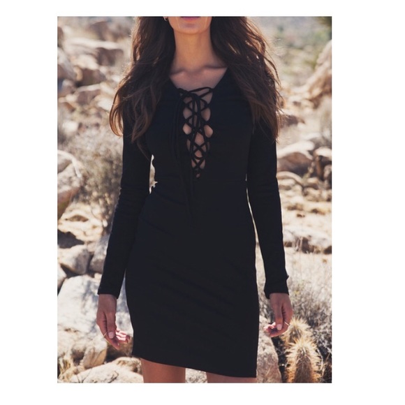 PacSun Dresses & Skirts - ❌SOLD❌ Deep V Black Dress