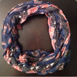 Blue Floral Infinity Scarf