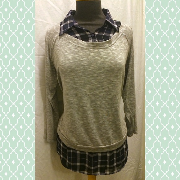 ****SOLD LOCALLY****2fer Faux Layered Top
