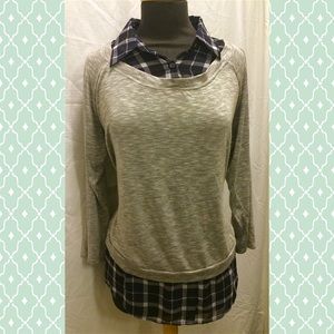 ****SOLD LOCALLY****2fer Faux Layered Top