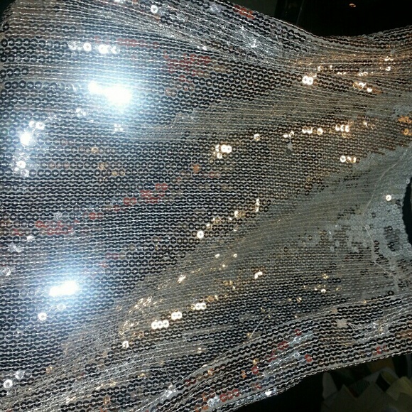 Sliver sequenced shirt or skirt girls size 10/12