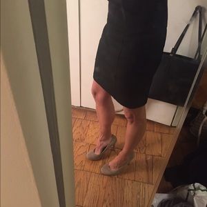 Black work pencil skirt waist high