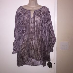 Plus size chevron blouse