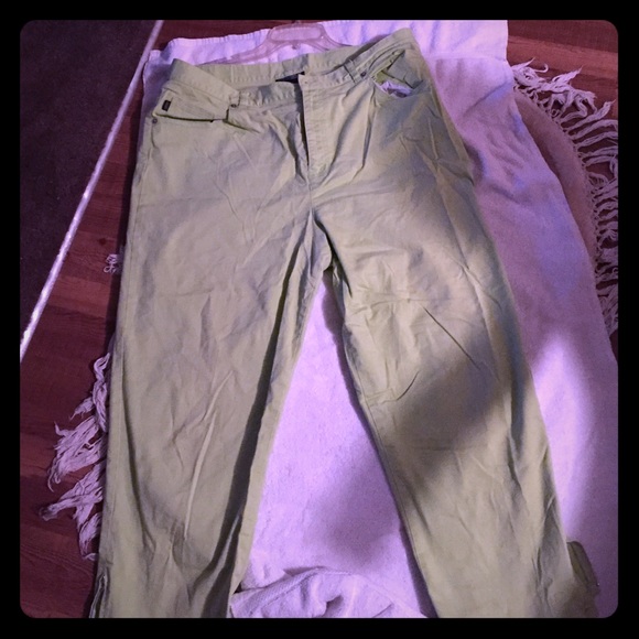 Green Lauren pants, zipper on leg! - Picture 1 of 3