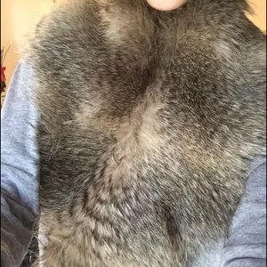 Faux fur collar shrug scarf