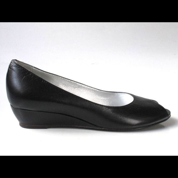 Marc by Marc Jacobs low wedge peep toes.