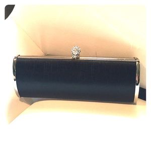 Black satin clutch; perfect conditon