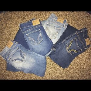 Hollister jeans (4pairs) size: 00 make me an offer
