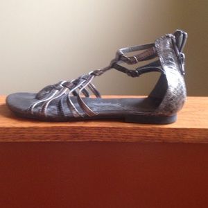Silver gladiator sandals