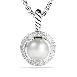 David Yurman petite pendant pearl and diamond
