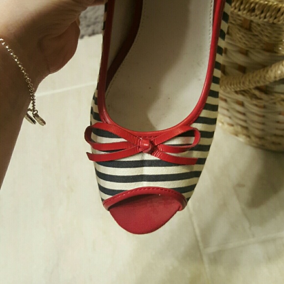 Navy, White, and Red Peep Toes - Picture 3 of 3