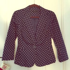 Navy blue polka-dot blazer