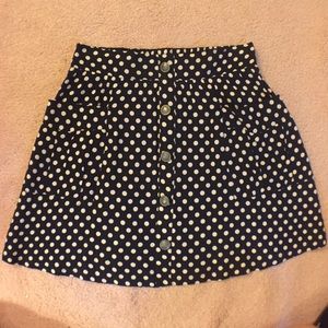 Black and white polka dot skirt