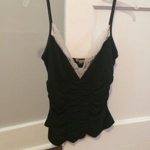 Detailed black and lace tank