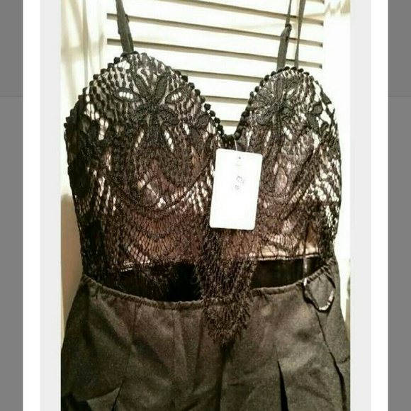 Hello Molly Black Lace Romper - Picture 2 of 4