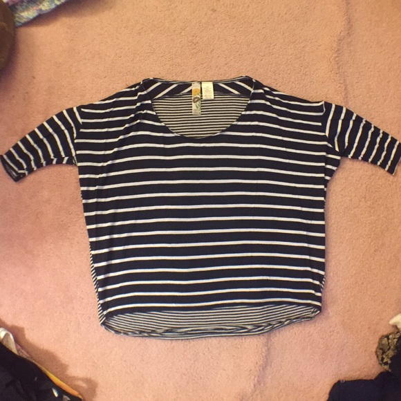 Blue and white striped shirt