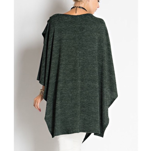 "Masque" Draped Front Asymmetrical Top - Picture 2 of 4