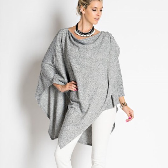 "Masque" Draped Front Asymmetrical Top - Picture 4 of 4