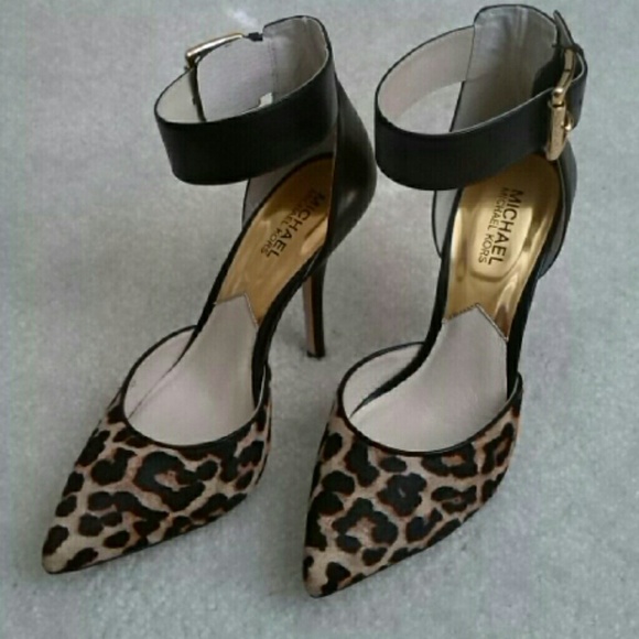 MICHAEL Michael Kors Shoes - Michael Kors Leopard Ankle-Strap Pumps