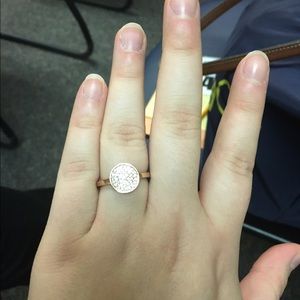 Coach gold ring with small crystals