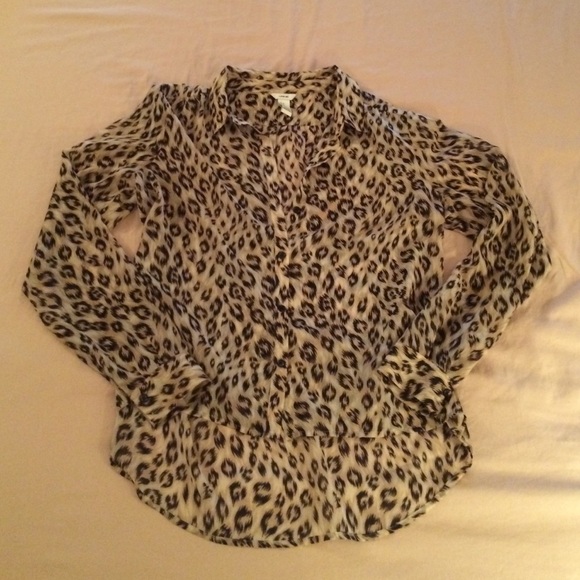 leopard silky blouse