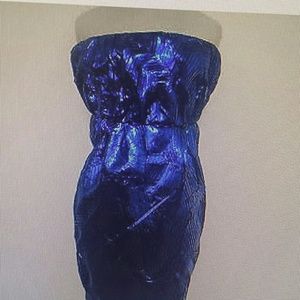 Chanel Royal Blue Strapless Dress