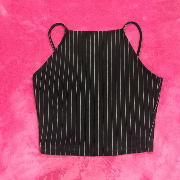 Zara tuxedo stripe crop top