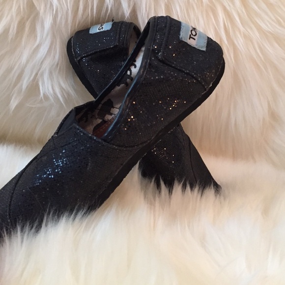 Black Sparkly Toms - Picture 1 of 4