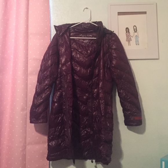 Calvin Klein Maroon Rain Coat
