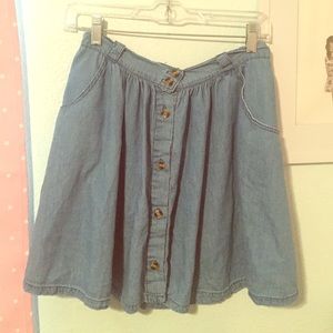 Button Up Denim Skirt
