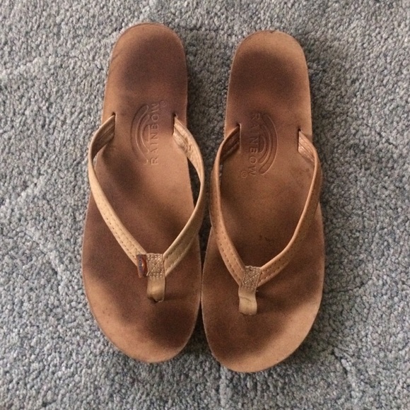 Small rainbow flip flops