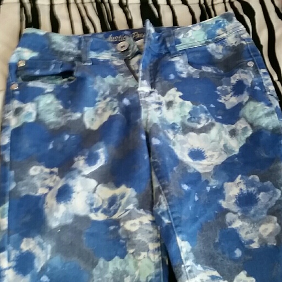 blue floral jeans