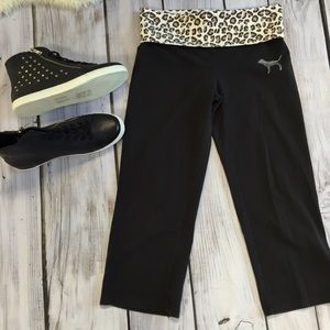 Victoria Secret yoga pants with bold cheetah print