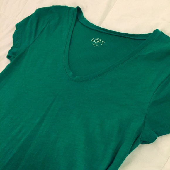Loft Kelly Green Basic Layering Shirt Top Tee XS