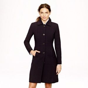 J Crew Black Double-Cloth Lady Coat. Size P2
