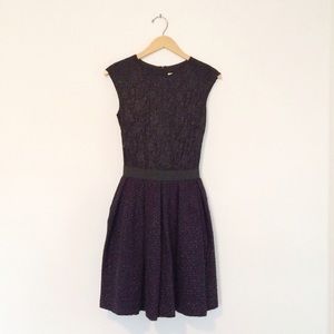 Lace and tweed dress