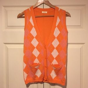 J. Crew argyle pattern cashmere vest
