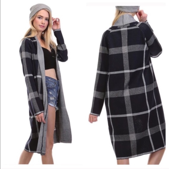 🎉 Plaid Cardigan Coat