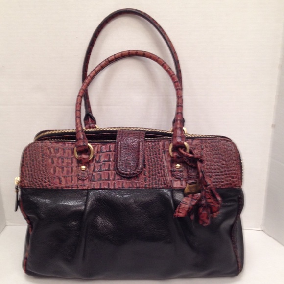 Vintage Brahmin leather satchel tote bag