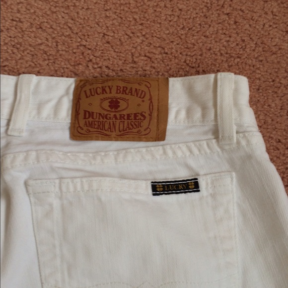 Lucky Brand white cuffed jeans