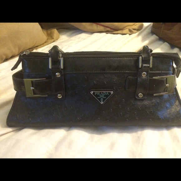 Black leather prada bag