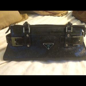 Black leather prada bag