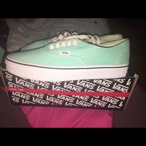 Pastel green Vans