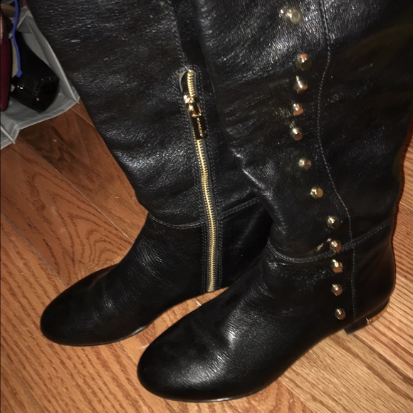 Michael Kors black boots w/ gold studs. - Picture 3 of 4