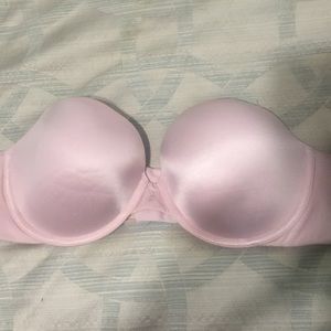 Pink strapless bra