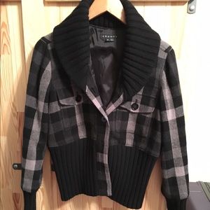 Theory plaid wool bomber jacket