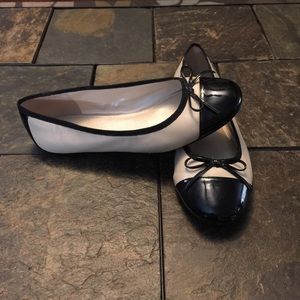 Cream and Black flats NWOT