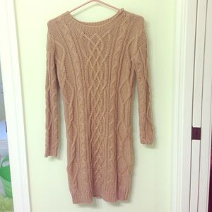 Tan sweater dress