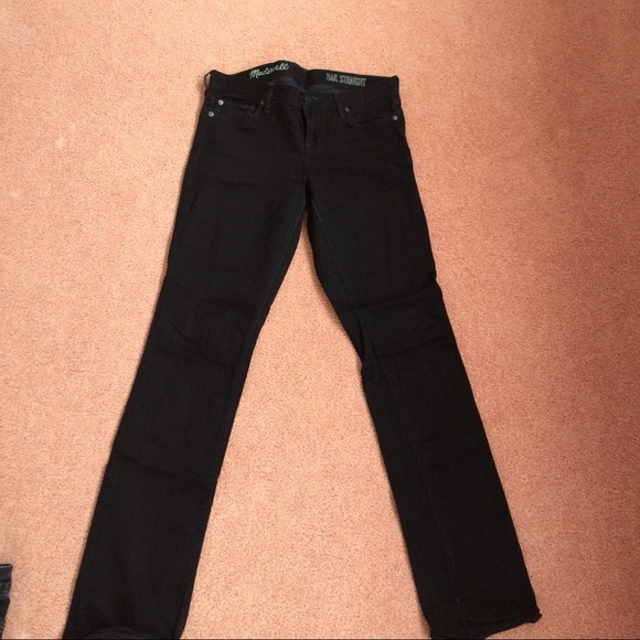 Madewell black denim straight leg jeans